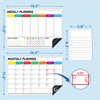 Uinkit Magnetic Dry Erase Calendar with Markers for Refrigerator-16.5X 11.8 Inches- Weekly, Monthly Magnet Planner Grocery List, 4 Markers and Eraser