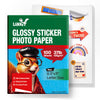 Uinkit Glossy Sticker Paper for Inkjet Printer, 8.5 x 11Inches 6.5Mil Printable Self Adhesive Photo Paper Priner Sticker Papers for Inkjet Printer Dries Quickly Vivid Color