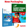 Uinkit Glossy Sticker Paper for Inkjet Printer, 8.5 x 11Inches 6.5Mil Printable Self Adhesive Photo Paper Priner Sticker Papers for Inkjet Printer Dries Quickly Vivid Color