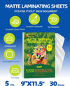 BAYKAM 30 Pack Matte Laminating Sheets 9 x 11.5 Inches, 5 Mil Ultra Clear Thermal Laminating Pouches with Matte Finish, Fits 8.5 x 11 Letter Size, Glare Free & Writable for Documents