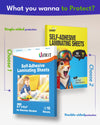 Uinkit PET Cold Laminating Film, A4 / A3 / 4R Sizes, 4 Mil Self-Adhesive Single-Sided Cold Laminating Pouches