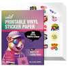 Uinkit Inkjet PET Label Paper A4 (8.5 x 11 Inch), Matte White/Clear/Bright White Finishes, 15-200 Sheet Packs