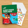 Uinkit Glossy Sticker Paper for Inkjet Printer, 8.5 x 11Inches 6.5Mil Printable Self Adhesive Photo Paper Priner Sticker Papers for Inkjet Printer Dries Quickly Vivid Color