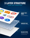 Uinkit Inkjet PP Label Paper A4 (8.5 x 11 Inch), Glossy/Matte/Adhesive/Mixed Finish, 20-200 Sheet Packs