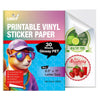 Uinkit Inkjet PET Label Paper A4 (8.5 x 11 Inch), Matte White/Clear/Bright White Finishes, 15-200 Sheet Packs