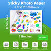 Uinkit Glossy Sticker Paper for Inkjet Printer, 8.5 x 11Inches 6.5Mil Printable Self Adhesive Photo Paper Priner Sticker Papers for Inkjet Printer Dries Quickly Vivid Color