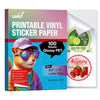 Uinkit Inkjet PET Label Paper A4 (8.5 x 11 Inch), Matte White/Clear/Bright White Finishes, 15-200 Sheet Packs
