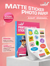 Uinkit Premium Adhesive Photo Paper 8.5x11 inch Glossy Self-Adhesive Sticker Paper for Inkjet Printer, Quick Dry Works with Cricut Silhouette - Perfect for Stickers Labels
