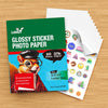 Uinkit Glossy Sticker Paper for Inkjet Printer, 8.5 x 11Inches 6.5Mil Printable Self Adhesive Photo Paper Priner Sticker Papers for Inkjet Printer Dries Quickly Vivid Color