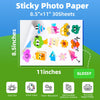 Uinkit Glossy Sticker Paper for Inkjet Printer, 8.5 x 11Inches 6.5Mil Printable Self Adhesive Photo Paper Priner Sticker Papers for Inkjet Printer Dries Quickly Vivid Color