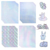 Uinkit Holographic Self-Adhesive Laminated Film Adhesive Transparent Vinyl for Stickers,10Sheets Overlay Holographic 8.27"x11.7" inches