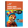 UinkitDouble Sided Photo Paper Glossy 8.5x11 54lbs Inkjet for Dye Ink 200Gsm Value Bulk Pack Picture 8.5 x 11 9.5Mil for Inkjet Printing Printer