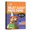 Uinkit 37lb Thin Flyer Paper Glossy 8.5x11 Inkjet 100 Sheets Single Side DIY Chip Bag 135gsm Photos Picture for Inkjet Printer with Dye Ink Letter size A4 Brochure