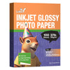 Uinkit 37lb Thin Flyer Paper Glossy 8.5x11 Inkjet 100 Sheets Single Side DIY Chip Bag 135gsm Photos Picture for Inkjet Printer with Dye Ink Letter size A4 Brochure
