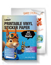 Uinkit Inkjet PET Label Paper A4 (8.5 x 11 Inch), Matte White/Clear/Bright White Finishes, 15-200 Sheet Packs