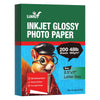 Uinkit Bright White Single Sided Glossy Photo Paper 8.5x11 Letter Size 180gsm 48lb Instant Dry Dye Inkjet Paper, Smudge Resistant Professional Printing Papers for Home/Office Trial Use