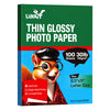 Uinkit 30lb Thin Flyer Paper Glossy 8.5x11 Inkjet Single Side DIY Chip Bag 115gsm Photos Picture for Inkjet Printer with Dye Ink Letter size A4 Brochure