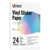 Uinkit Premium Printable Vinyl Sticker Holographic Glossy Transparent Each 8 Sheets For Inkjet Printer Variety Pack- 24 Sheets Mixed Finish Label Dries Quickly Vivid Colors, Holds Ink well
