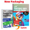 Uinkit 105Sheets Premium 90% Clear Vinyl Sticker Paper for Inkjet Printer - Include 100 Sheets Clear and 5Sheets Glossy Label Waterproof, Dries Quickly Vivid Colors, Holds Ink Well