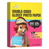 Uinkit Photo Paper Glossy Double Sided 8.5x11 Inkjet 37lb 140gsm Dye ink Thin Photo Picture Flyer Calendar Magazine CD Cover letter