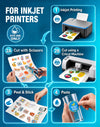 Uinkit Inkjet PP Label Paper A4 (8.5 x 11 Inch), Glossy/Matte/Adhesive/Mixed Finish, 20-200 Sheet Packs