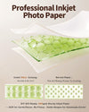 Uinkit 100 Sheets Heavyweight Thick Glossy Photo Paper Single side 8.5x11 Inkjet 68lb 260Gsm DIY Greeting Card Placemat Craft Project Signage Christmas Poster 11.8Mil for Inkjet printer