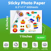 Uinkit Glossy Sticker Paper for Inkjet Printer, 8.5 x 11Inches 6.5Mil Printable Self Adhesive Photo Paper Priner Sticker Papers for Inkjet Printer Dries Quickly Vivid Color