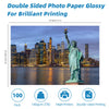 Uinkit Photo Paper Glossy Double Sided 8.5x11 Inkjet 37lb 140gsm Dye ink Thin Photo Picture Flyer Calendar Magazine CD Cover letter