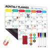 Uinkit Magnetic Dry Erase Calendar with Markers for Refrigerator-16.5X 11.8 Inches- Weekly, Monthly Magnet Planner Grocery List, 4 Markers and Eraser