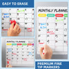 Uinkit Magnetic Dry Erase Calendar with Markers for Refrigerator-16.5X 11.8 Inches- Weekly, Monthly Magnet Planner Grocery List, 4 Markers and Eraser