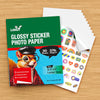 Uinkit Glossy Sticker Paper for Inkjet Printer, 8.5 x 11Inches 6.5Mil Printable Self Adhesive Photo Paper Priner Sticker Papers for Inkjet Printer Dries Quickly Vivid Color