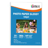 Thin Paper Glossy Photo Print Inkjet 30 Sheets for Test 8.5x11 DIY Chip Bag Party Favors Brochure Flyer Picture Inches Printer 36Lb 135gsm