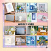 Uinkit 60 Sheets Holographic Clear Sticker Paper Self-Adhesive Waterproof Transparent Film Laminate Sheets A4 8.27"x11.7"Holographic Overlay (Plain,Star,Love Heart,Snowflake,Diamond)