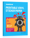 HARTWII 30 Sheets Printable Vinyl Sticker Paper for Inkjet & Laser Printer,Matte White Waterproof Sticker Paper 8.5x11 Inch,Dries Quickly with Vivid Colors, Tear Resistant