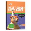 Uinkit 37lb Thin Flyer Paper Glossy 8.5x11 Inkjet 100 Sheets Single Side DIY Chip Bag 135gsm Photos Picture for Inkjet Printer with Dye Ink Letter size A4 Brochure