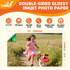 UinkitDouble Sided Photo Paper Glossy 8.5x11 54lbs Inkjet for Dye Ink 200Gsm Value Bulk Pack Picture 8.5 x 11 9.5Mil for Inkjet Printing Printer