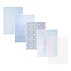 Uinkit 60 Sheets Holographic Clear Sticker Paper Self-Adhesive Waterproof Transparent Film Laminate Sheets A4 8.27"x11.7"Holographic Overlay (Plain,Star,Love Heart,Snowflake,Diamond)