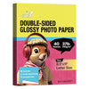 Uinkit Photo Paper Glossy Double Sided 8.5x11 Inkjet 37lb 140gsm Dye ink Thin Photo Picture Flyer Calendar Magazine CD Cover letter