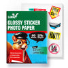 Uinkit Glossy Sticker Paper for Inkjet Printer, 8.5 x 11Inches 6.5Mil Printable Self Adhesive Photo Paper Priner Sticker Papers for Inkjet Printer Dries Quickly Vivid Color