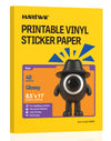 Hartwii 40 sheets Printable Vinyl Sticker Paper, 8.5X11 inch Gloosy Self-Adhesive for Inkjet & Laser Printer, Waterproof, Dries Quickly, Vivid Colors, Ideal for Small Business & DIY Crafters