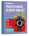 HARtwii 220 Sheets Thin Glossy Photo Paper 8.5x11 Inches 37lbs 135Gsm for Inkjet Printers with Dye Ink Ideal for Brochure Paper, Flyers Paper Custom Chip Bag Party Favors