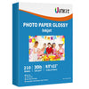 Uinkit 30lb Thin Flyer Paper Glossy 8.5x11 Inkjet Single Side DIY Chip Bag 115gsm Photos Picture for Inkjet Printer with Dye Ink Letter size A4 Brochure