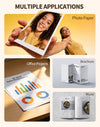 Uinkit 37lb Thin Flyer Paper Glossy 8.5x11 Inkjet 100 Sheets Single Side DIY Chip Bag 135gsm Photos Picture for Inkjet Printer with Dye Ink Letter size A4 Brochure