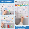 Uinkit Magnetic Dry Erase Calendar with Markers for Refrigerator-16.5X 11.8 Inches- Weekly, Monthly Magnet Planner Grocery List, 4 Markers and Eraser