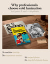 Uinkit PET Cold Laminating Film, A4 / A3 / 4R Sizes, 4 Mil Self-Adhesive Single-Sided Cold Laminating Pouches
