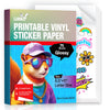 Uinkit 75 Sheets Premium Glossy Printable Vinyl Sticker Paper for Inkjet & Laser Printers - Waterproof, Quickly-Dries for Pet Photos & Kids Crafts, Tear-Resistant Decals (Letter Size 8.5"x11")