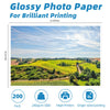 200 Sheets 4x6 Photo Paper Glossy Inkjet Paper 240Gsm 64lb 6x4 Thick for Inkjet Printer 4 x 6 picture paper Instant Dry Uinkit
