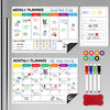 Uinkit Magnetic Dry Erase Calendar with Markers for Refrigerator-16.5X 11.8 Inches- Weekly, Monthly Magnet Planner Grocery List, 4 Markers and Eraser