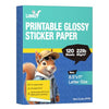 Uinkit Premium Adhesive Photo Paper 8.5x11 inch Glossy Self-Adhesive Sticker Paper for Inkjet Printer, Quick Dry Works with Cricut Silhouette - Perfect for Stickers Labels