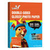 UinkitDouble Sided Photo Paper Glossy 8.5x11 54lbs Inkjet for Dye Ink 200Gsm Value Bulk Pack Picture 8.5 x 11 9.5Mil for Inkjet Printing Printer